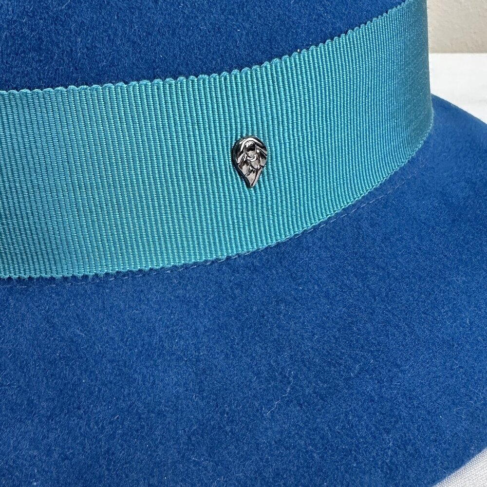 Helen Kaminski Rabbit Felt Fedora Hat Blue O/S - Picture 10 of 10
